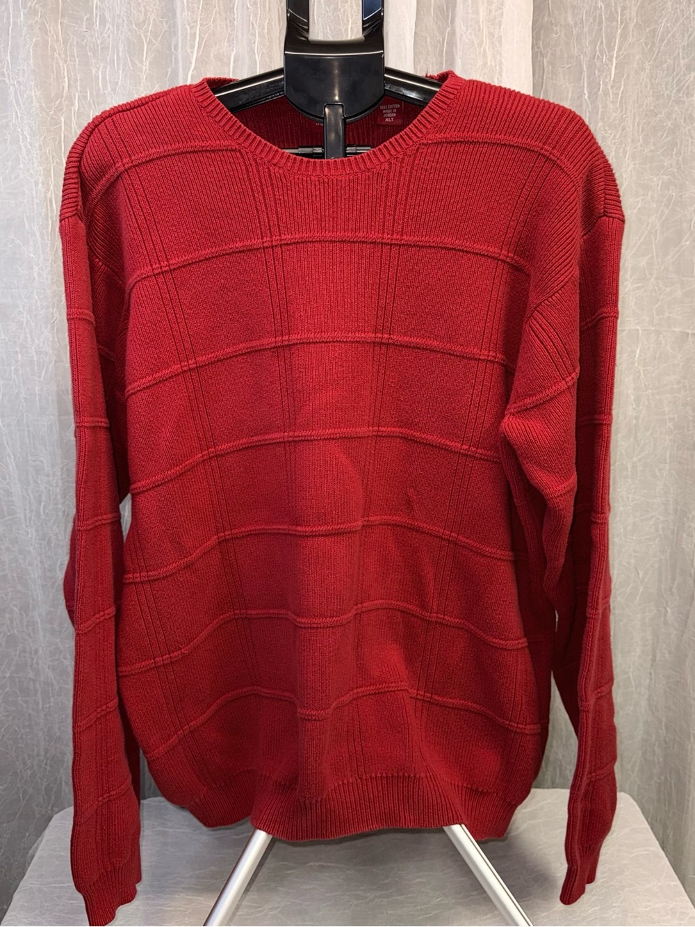 Arrow USA 1851 Men’s XLT Red 100% Cotton Textured Crewneck Sweater